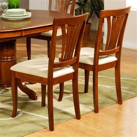 Wooden Imports Furniture Llc Wooden Imports AVON11-CC-SABR 2 Avon Chair with Cushion Seat - Saddle Brown AVC-SBR-C